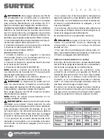 Preview for 4 page of Grupo Urrea Surtek IC5500 User Manual & Warranty