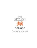 Gryphon Kalliope Owner'S Manual предпросмотр