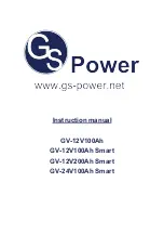 GS-POWER GV-12V100Ah Instruction Manual предпросмотр