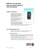 Preview for 1 page of GSC MSR-441 Handbook