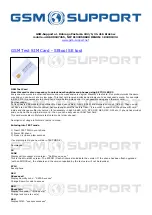 GSM-Support GSM Test SIM Card Quick Start Manual preview