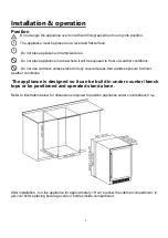 Preview for 7 page of GSM Bellini BBF145BI Installation & Operation Instructions