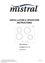 GSM mistral BCT604TG-F Installation & Operation Instructions preview