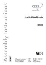 GSS HDE 200 Assembly Instructions Manual предпросмотр