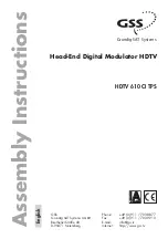 GSS HDM 510 CI TPS Assembly Instructions Manual preview