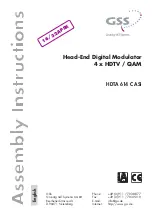 Предварительный просмотр 1 страницы GSS HDTA 614 C ASI Assembly Instructions Manual