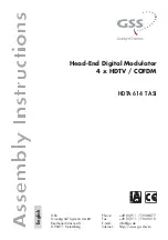 Предварительный просмотр 1 страницы GSS HDTA 614 T ASI Assembly & Instruction Manual