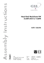 GSS HDTV 1000 FM Assembly Instructions Manual preview