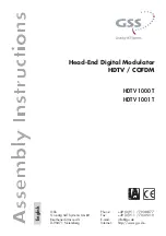 Preview for 1 page of GSS HDTV 1000 T Assembly Instructions Manual