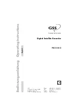 Предварительный просмотр 1 страницы GSS PRS 1080 CI Operating Instructions Manual