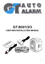 Предварительный просмотр 1 страницы GT ALARM GT 800/1 User And Installation Manual