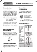 Preview for 3 page of GT POWER GT3800Ei Operating Instructions Manual