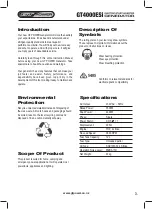 Preview for 3 page of GT POWER GT4000ESi Operating Instructions Manual