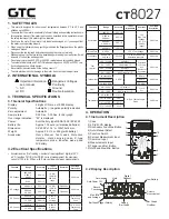 Предварительный просмотр 1 страницы GTC CT8027 Quick Start Manual