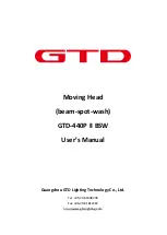 Preview for 1 page of GTD 440P II BSW User Manual