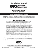 Preview for 1 page of GTO 2002XLS Installation Manual