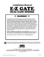GTO E-Z GATE Installation Manual предпросмотр
