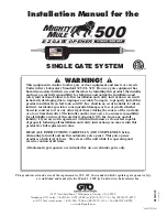 Preview for 1 page of GTO Mighty Mule 500 Installation Manual