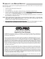 Preview for 35 page of GTO PRO SL-1000 Installation Manual