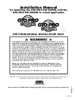 Preview for 1 page of GTO SW-3000XL Installation Manual