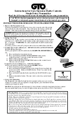 Предварительный просмотр 1 страницы GTO SW2002XLS Instructions