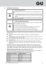 Preview for 25 page of GU ELTRAL KS 30 Solo Assembly And Operating Instructions Manual