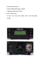 Preview for 2 page of Guangzhou Chuanzhou Electronic Technology CZH-10A Manual