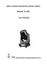 Preview for 1 page of Guangzhou Yinhe Stage Lighting Equipment SL-801 User Manual