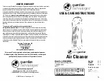 Guardian AP2200 Use & Care Instructions Manual preview