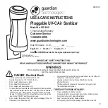 Guardian GG1000 Use & Care Instructions Manual preview