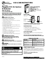 Preview for 1 page of Guardian GG1100 Use & Care Instructions Manual