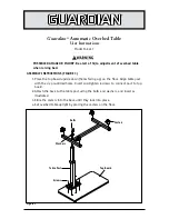 Guardian Guardian Automatic Overbed Table IC-6417 User Instructions preview