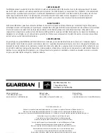 Preview for 12 page of Guardian MDS89745RA User Instruction