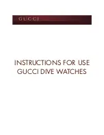 Предварительный просмотр 1 страницы Gucci Dive watches Instructions For Use Manual