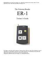 Preview for 1 page of Guerilla Technologies Extreme Reader ER1 Trainer'S Manual