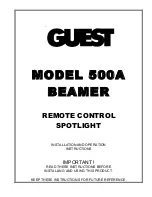 Guest 500A BEAMER Installation And Operation Manual preview