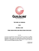 Предварительный просмотр 1 страницы Guildline 9340 Series Technical Manual