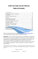 Preview for 3 page of Gulf Coast Spas LX 11000 Owner'S Manual