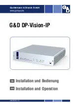 Guntermann & Drunck DP-Vision-IP Installation And Operation Manual preview