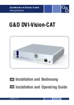 Предварительный просмотр 1 страницы Guntermann & Drunck DVI-Vision-CAT series Installation And Operating Manual