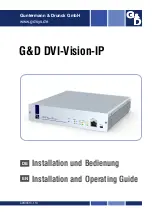 Предварительный просмотр 1 страницы Guntermann & Drunck DVI-Vision-IP Installation And Operating Manual