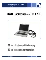 Preview for 1 page of Guntermann & Drunck RackConsole-LED 17HR Installation And Operation Manual