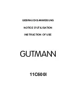 Preview for 1 page of GUTMANN 11C600I Instructions For Use Manual