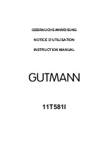 Preview for 1 page of GUTMANN 11T581I Instruction Manual