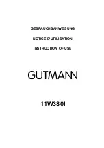 Preview for 1 page of GUTMANN 11W380I Instructions For Use Manual