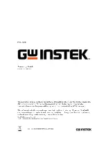GW Instek 01EL311100GT Assembly Manual preview