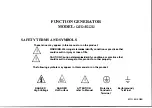 GW Instek GFG-80150 Manual preview