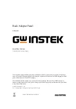 GW Instek GRA-432 Assembly Manual предпросмотр