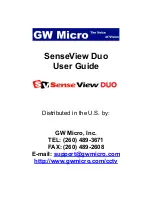 GW Micro SenseView Duo User Manual preview