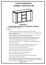 GWF CANYON SIDEBOARD Assembly Instructions Manual preview